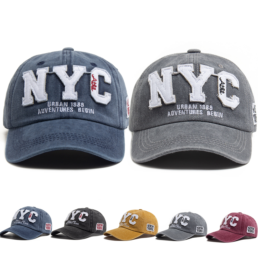 Vintage Fashion Nyc - メンズ野球帽ヴィンテージコットンウォッシュドファッション新しいビッグレター NYC キャップ女性のための春秋バイザー帽子ソフトスナップバックユニセックス