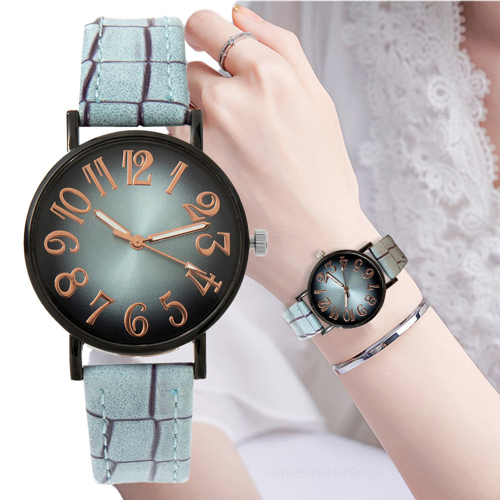 Vintage Fashion Watches - 女性のためのヴィンテージクォーツ時計,カジュアルな市松模様の革ストラップ,腕時計