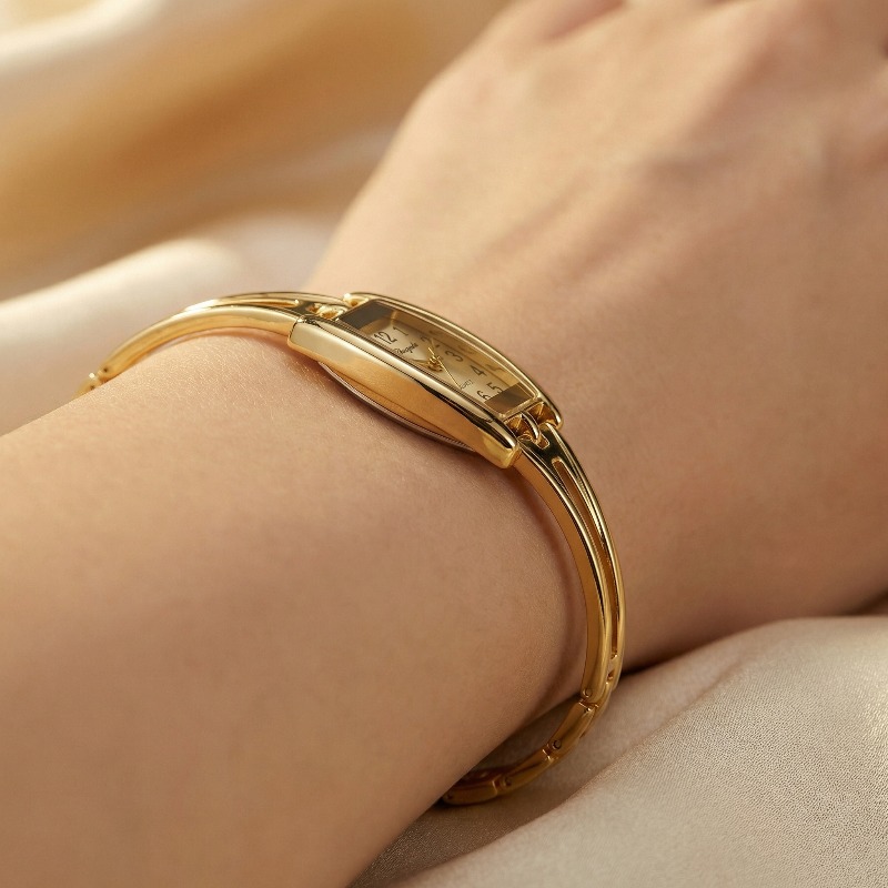 Vintage Fashion Watches - 高級女性用腕時計ファッション長方形合金時計ストラップブレスレットクォーツ時計ヴィンテージ絶妙なレディース時計ギフトリロイムジェール