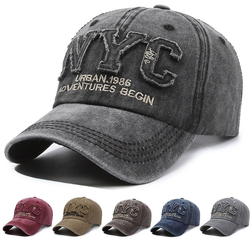 Vintage Fashion Nyc - 新着ヴィンテージビッグレター NYC 野球帽男性綿洗浄春秋バイザーソフトスナップバックファッション帽子女性のための