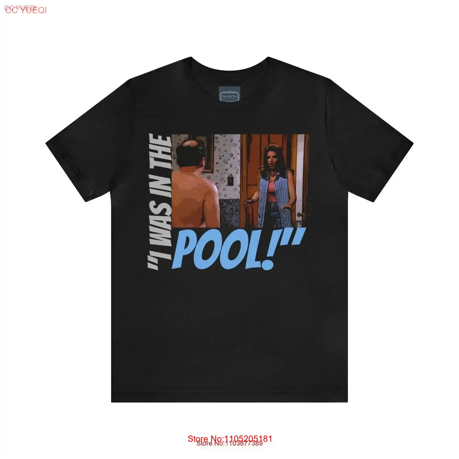 Vintage Fashion Quotes - ジャージ T シャツ セインフェルド テレビ番組の名言「私はプールにいた」ヴィンテージ ウォッシュド