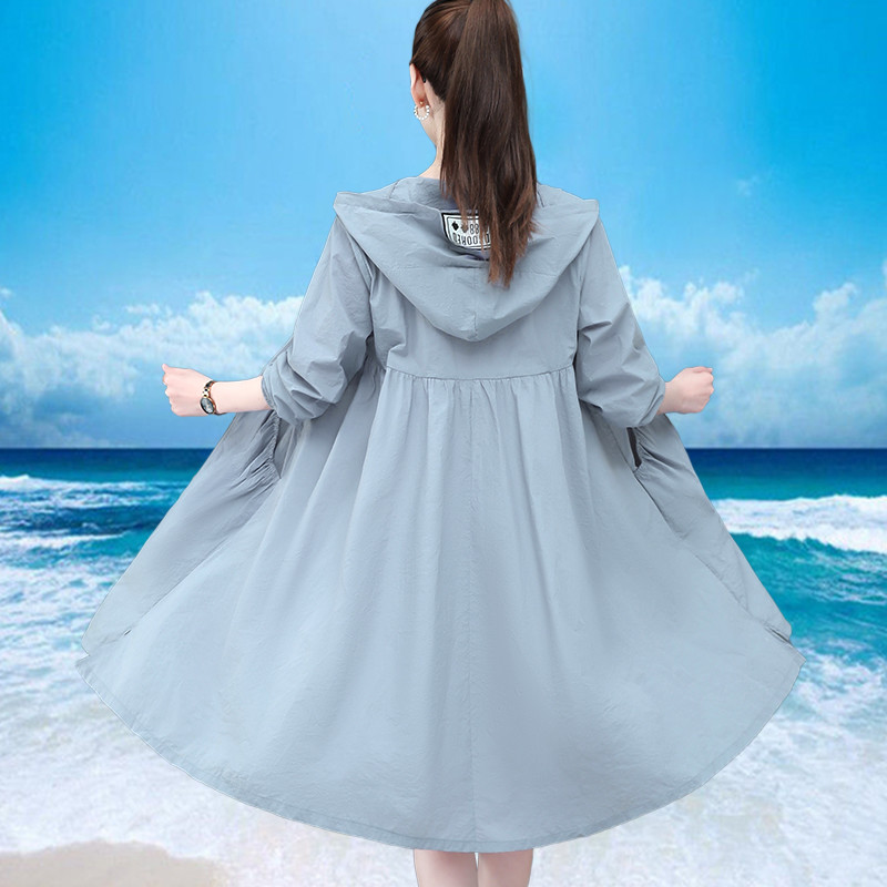 Vintage Trench Coat - 薄い日焼け止め服女性ロングジャケット 2025 夏の新 UV 保護韓国多用途日焼け止めシャツコート女性ウインドブレーカー
