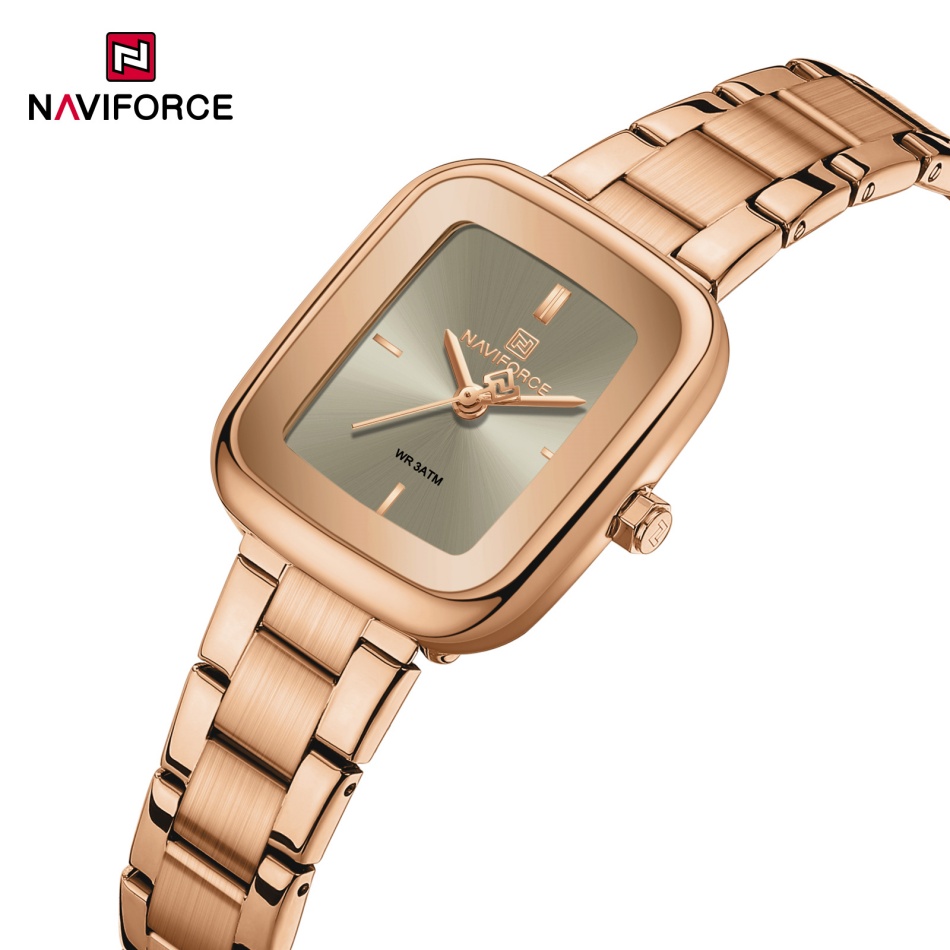 Vintage Fashion Watches - 新しい NAVIFORCE 女性のヴィンテージファッションウォッチ 30 メートル防水耐性ステンレス鋼バンドカジュアルレディース時計腕時計