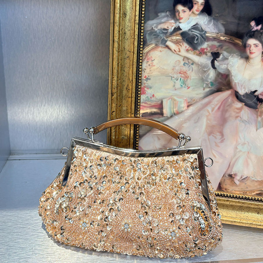 Vintage Fashion Wholesale - トレンドのヴィンテージ風チャイナドレスバッグ 刺繍ショール付き レディースサッチェル 上海スタイル 輸入卸売ファッション