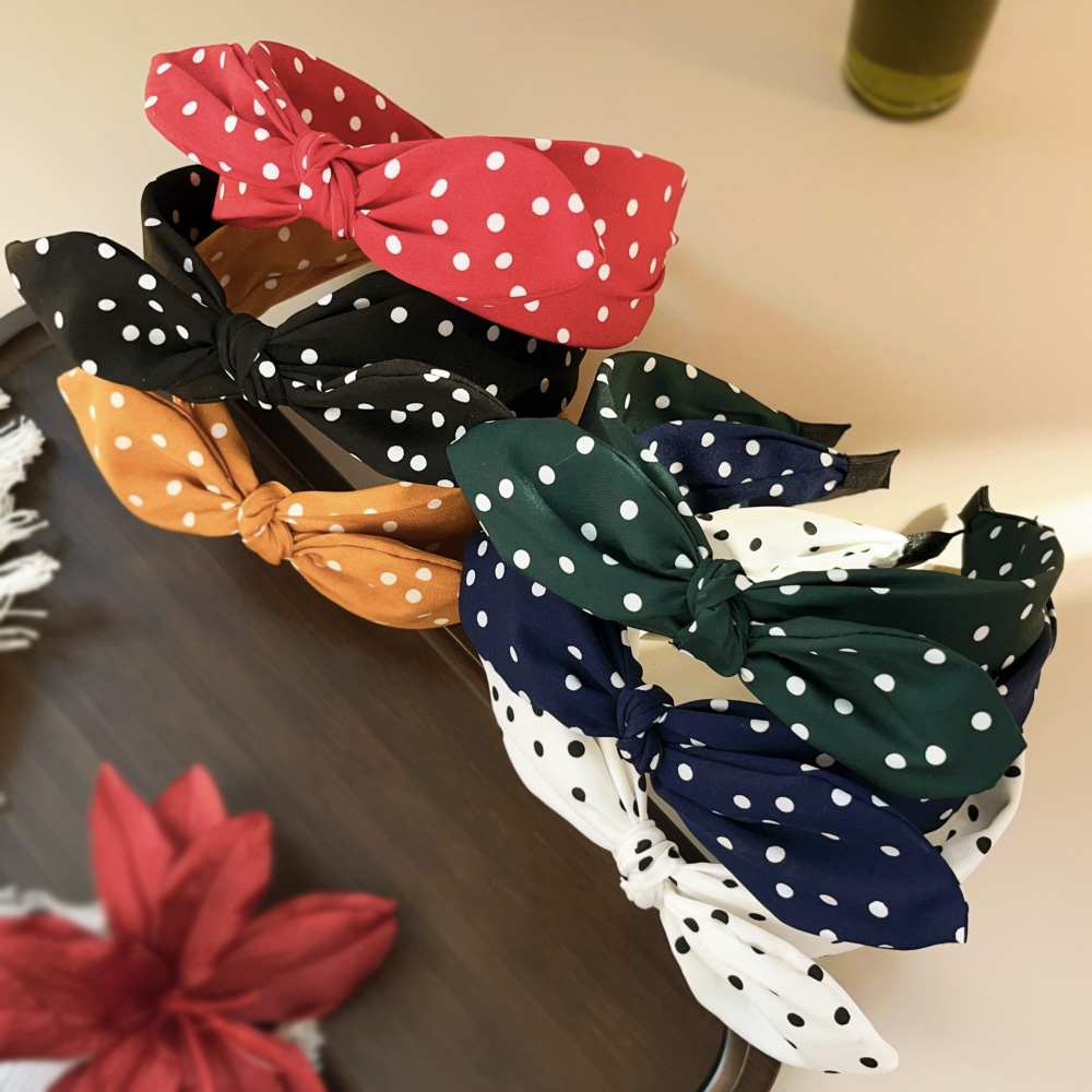 自由奔放に生きるドットワイドヘアバンド女性ガールズヴィンテー - Vintage Fashion Wholesale のレビューと価格