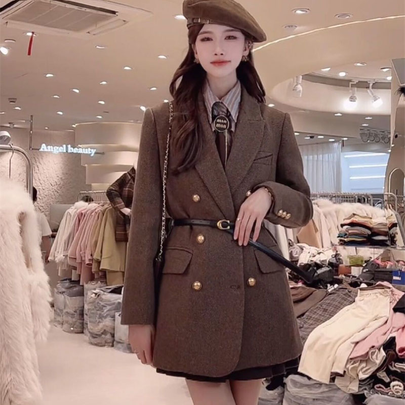ヴィンテージベルト付きウールジャケット女性のための秋と冬 2 - Vintage Trench Coat のレビューと価格