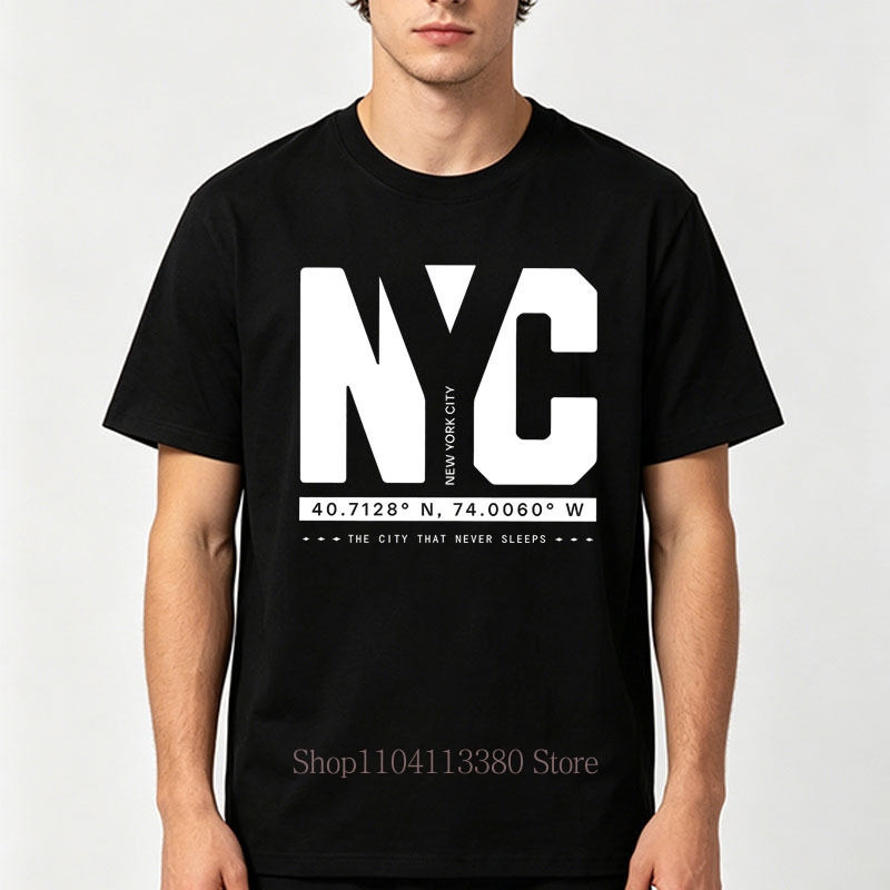 ニューヨークグラフィックプリント Tシャツ男性用夏カジュアル - Vintage Fashion Nyc のレビューと価格