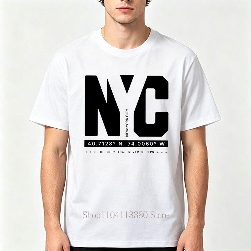 ニューヨークグラフィックプリント Tシャツ男性用夏カジュアル - Vintage Fashion Nyc のレビューと価格