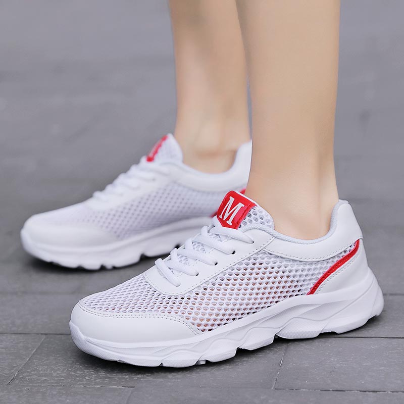女性用通気性メッシュスニーカー,軽量ランニングシューズ,ベー - Vintage Fashion Online Store のレビューと価格