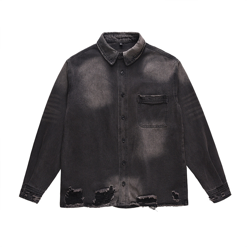 メンズハイストリートリップドジーンズジャケットファッションス - Vintage Fashion Jeans のレビューと価格