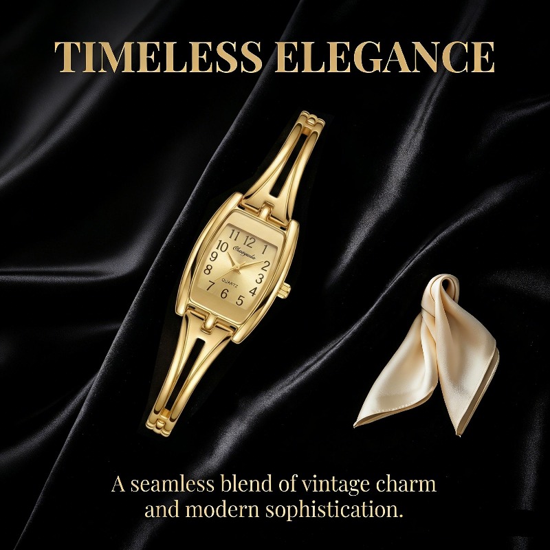 高級女性用腕時計ファッション長方形合金時計ストラップブレスレ - Vintage Fashion Watches のレビューと価格