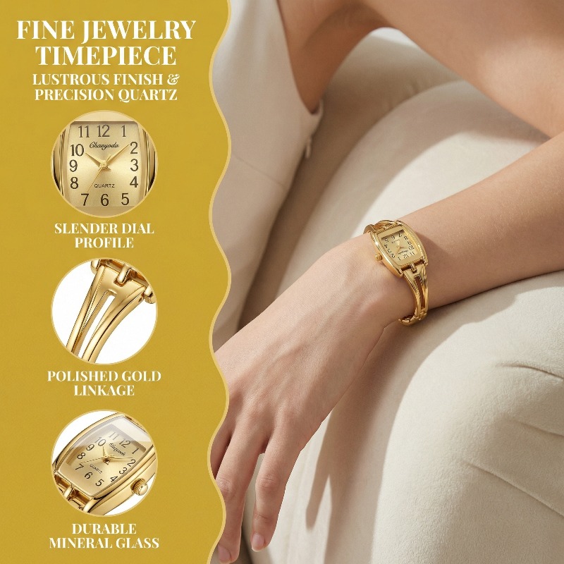 高級女性用腕時計ファッション長方形合金時計ストラップブレスレ - Vintage Fashion Watches のレビューと価格