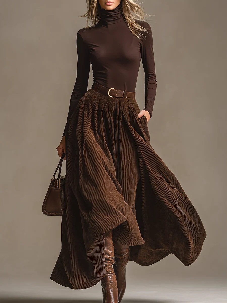 レトロな長袖コーデュロイロングスカートスーツ レディース エ - Vintage Fashion Retro Outfit のレビューと価格