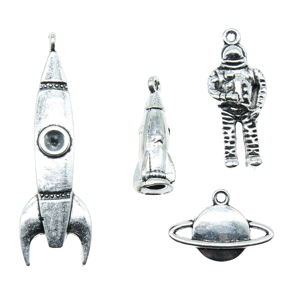10 個チャームロケットアンティークシルバーカラー宇宙飛行士 - Vintage Fashion Wholesale のレビューと価格
