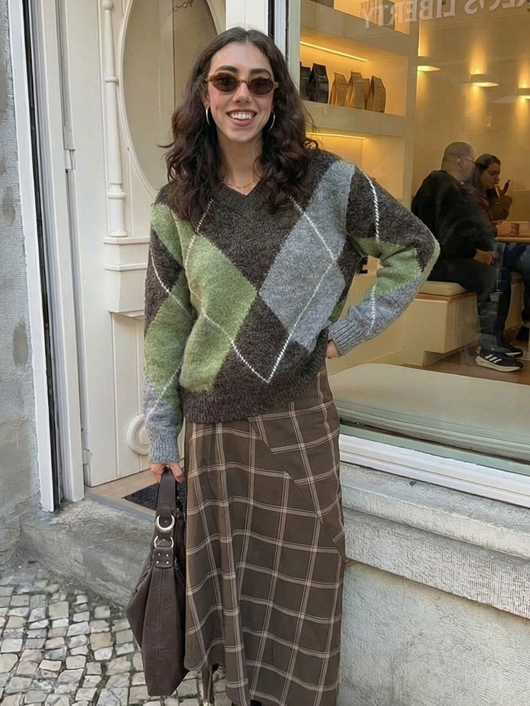 HH レディースファッション アーガイル柄ニットセーター カ - Vintage Fashion Trends 2026 のレビューと価格
