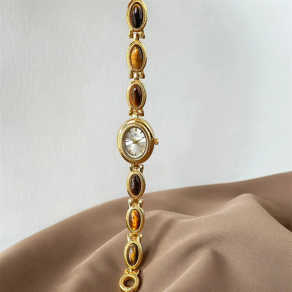 女性用 ゴールド ウォッチ ヴィンテージ ブラウン ジェイド - Vintage Fashion Watches のレビューと価格