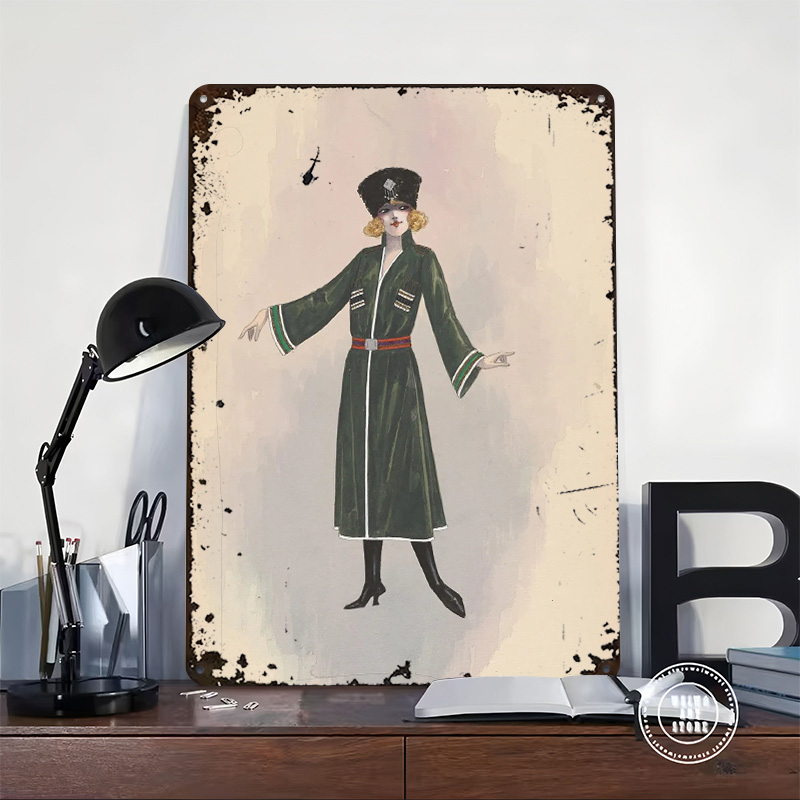 アールデコファッションイラストメタルポスターカスタムウォール - Vintage Fashion Illustrations のレビューと価格