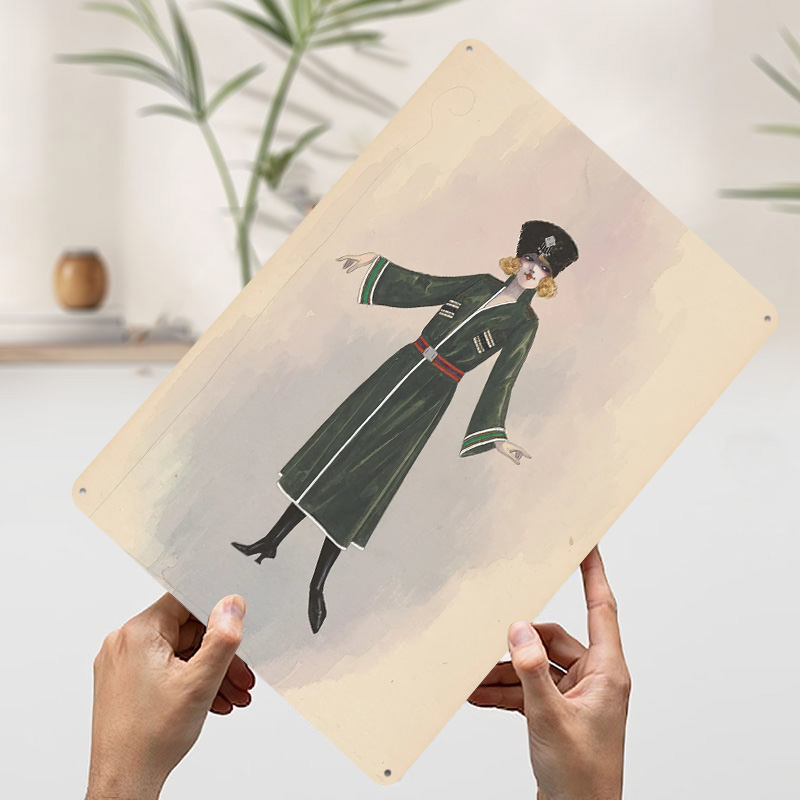 アールデコファッションイラストメタルポスターカスタムウォール - Vintage Fashion Illustrations のレビューと価格