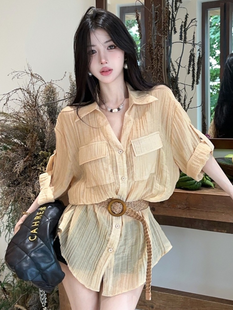 夏の新作ヴィンテージルーズウエストシャツ レディースファッシ - Vintage Fashion Old Money のレビューと価格