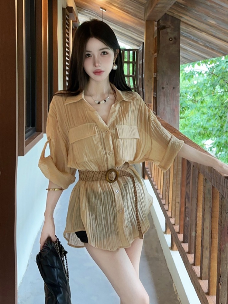 夏の新作ヴィンテージルーズウエストシャツ レディースファッシ - Vintage Fashion Old Money のレビューと価格
