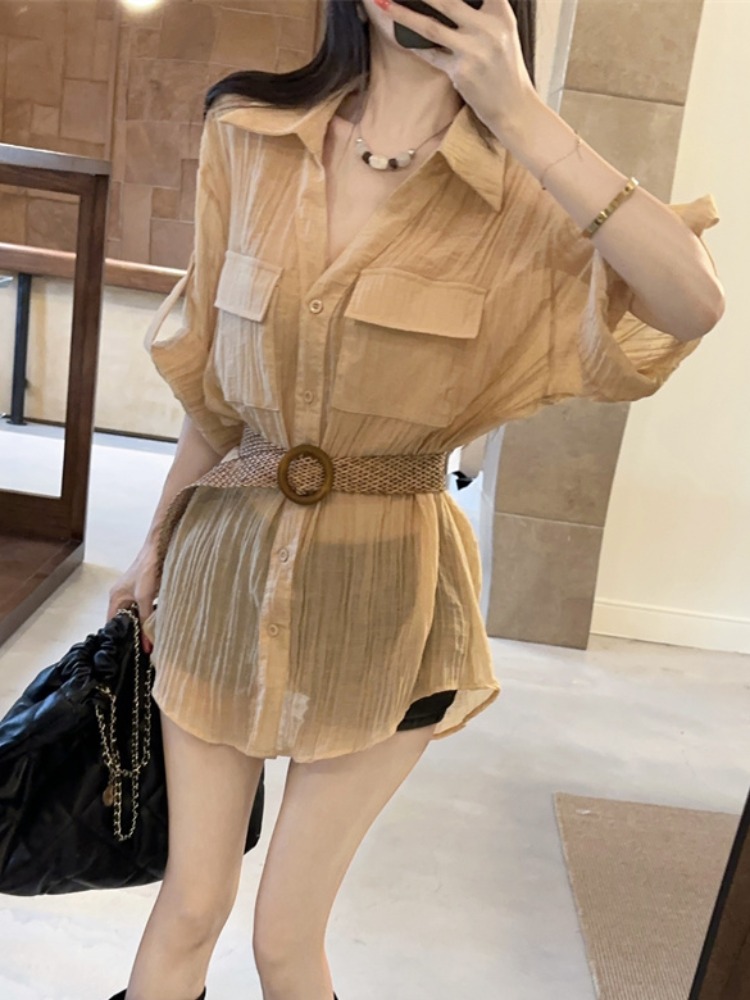 夏の新作ヴィンテージルーズウエストシャツ レディースファッシ - Vintage Fashion Old Money のレビューと価格