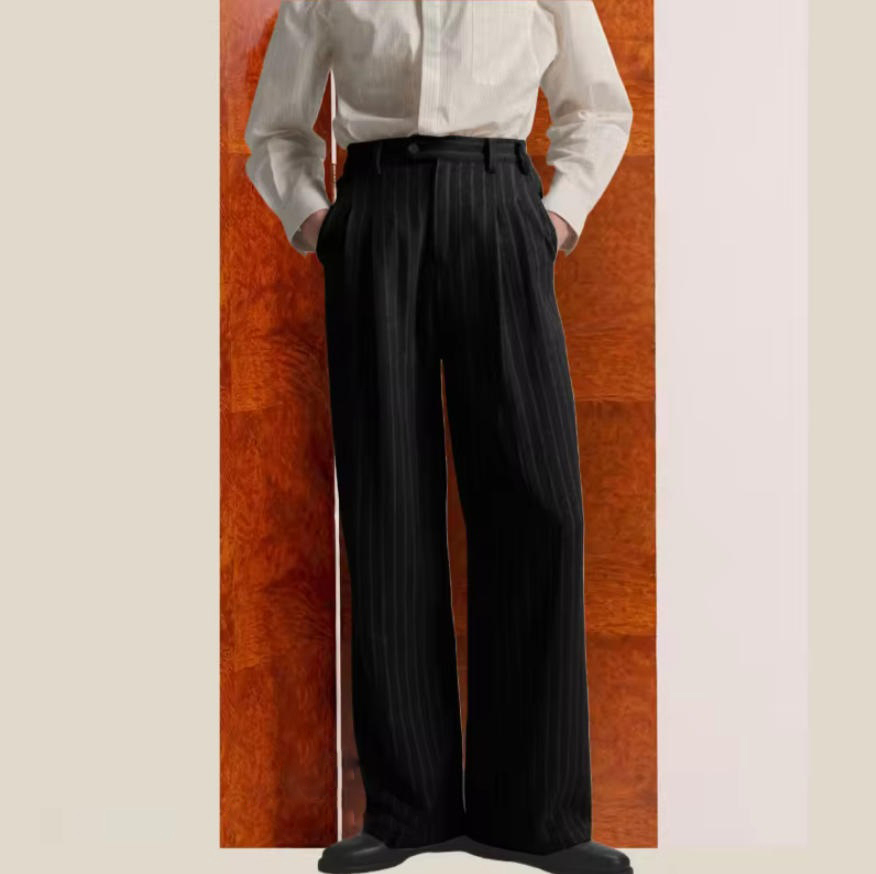メンズストライプパンツ ハイストリート エレガント ヴィンテ - Vintage Fashion Old Money のレビューと価格