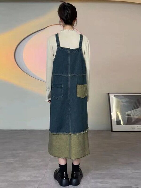 ヴィンテージデニムホルタードレス レディースミディスカート  - Denim Skirt Midi Vintage のレビューと価格