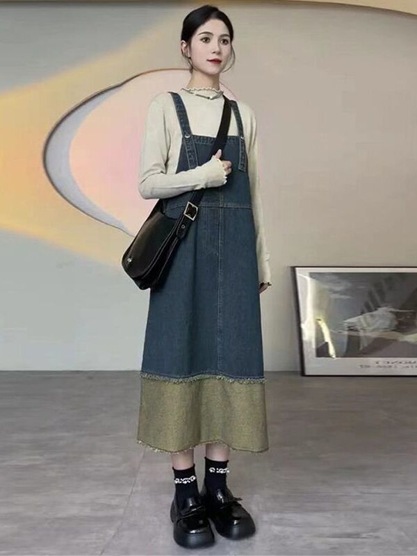 ヴィンテージデニムホルタードレス レディースミディスカート  - Denim Skirt Midi Vintage のレビューと価格