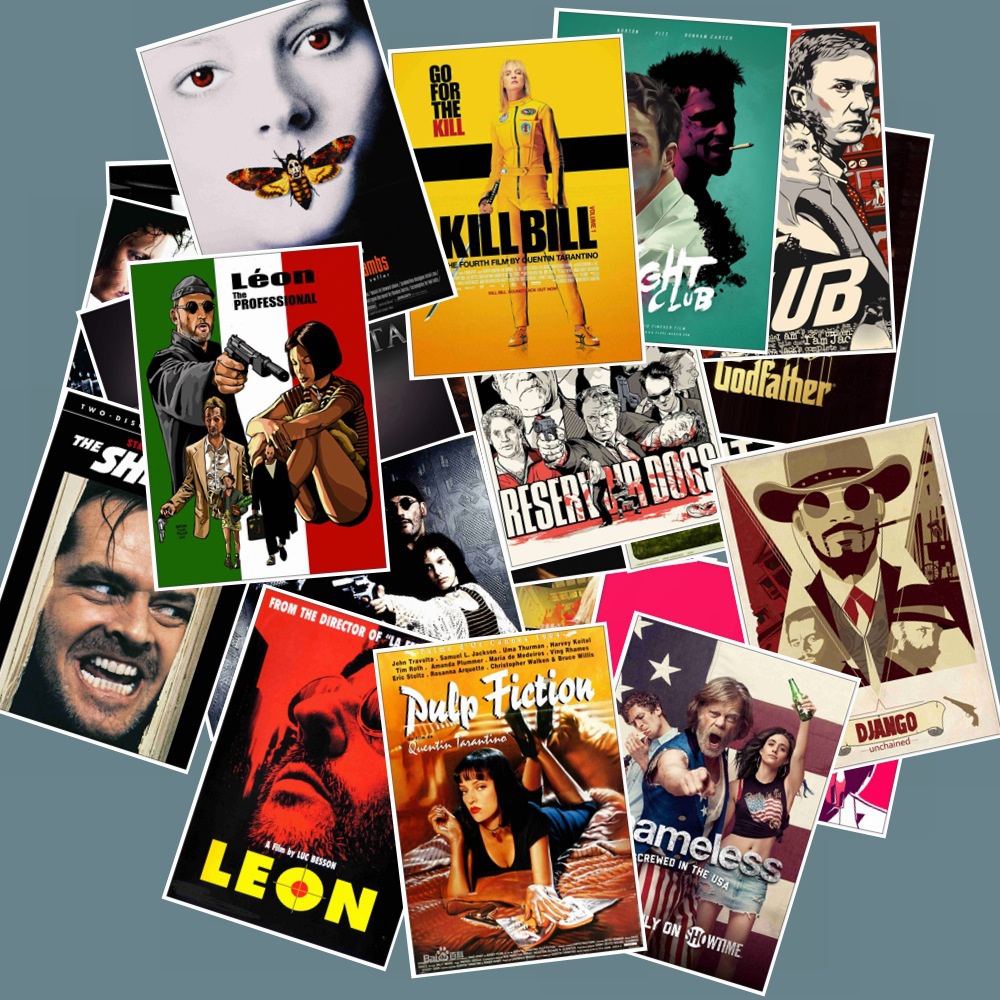 25 個クラシック映画ポスターステッカーパルプフィクショング - Vintage Fashion Illustrations のレビューと価格
