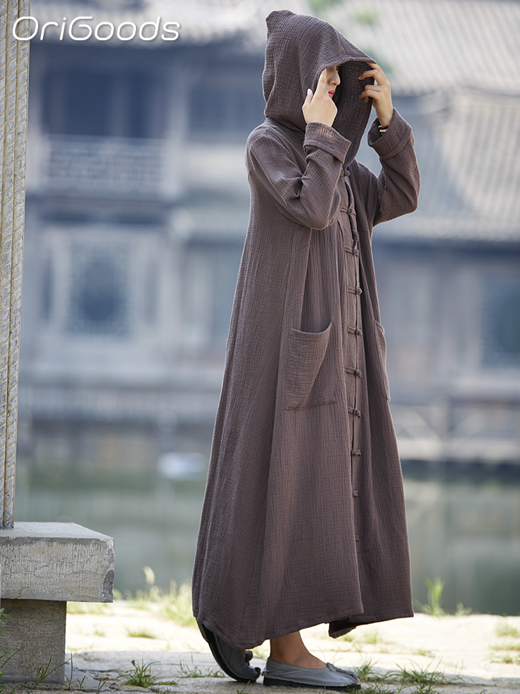 OriGoods 女性フード付きロングコート綿春夏オーバーコ - Vintage Trench Coat のレビューと価格