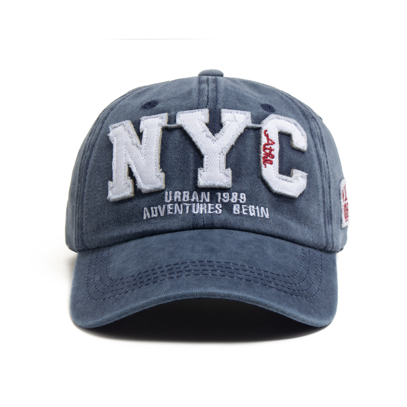 男性と女性のための野球帽,大きな文字,色あせた綿のバイザー, - Vintage Fashion Nyc のレビューと価格