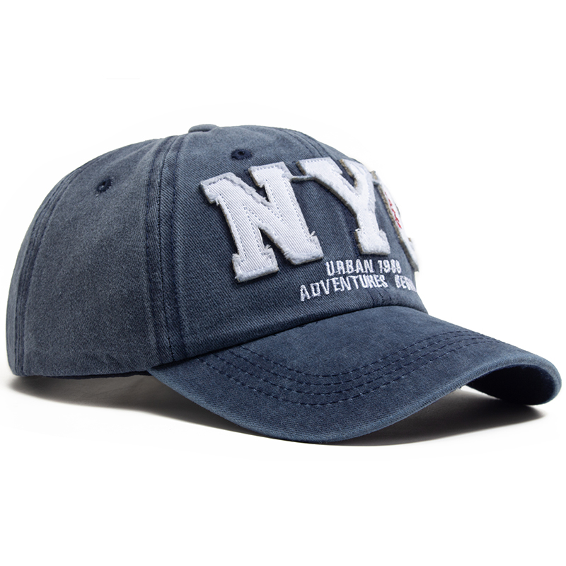 男性と女性のための野球帽,大きな文字,色あせた綿のバイザー, - Vintage Fashion Nyc のレビューと価格