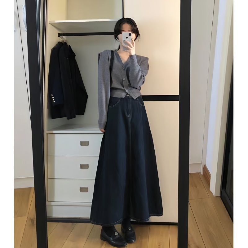 ヴィンテージデニムミディスカート レディース ハイウエスト  - Denim Skirt Midi Vintage のレビューと価格
