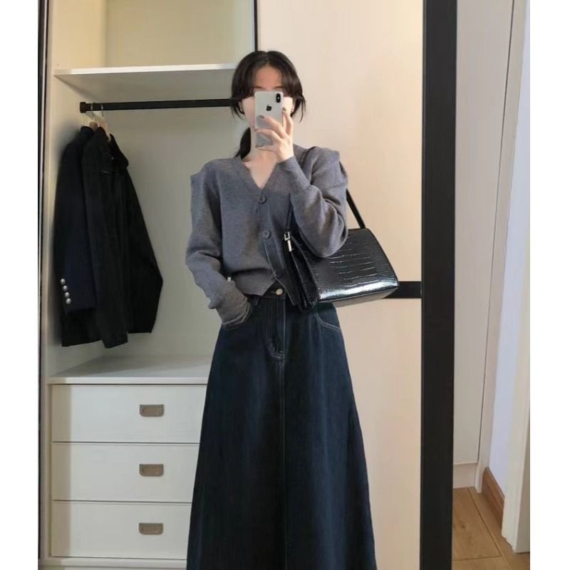 ヴィンテージデニムミディスカート レディース ハイウエスト  - Denim Skirt Midi Vintage のレビューと価格
