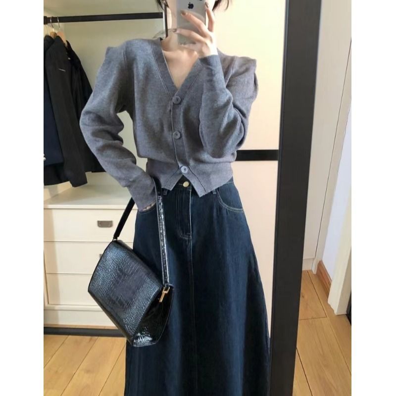 ヴィンテージデニムミディスカート レディース ハイウエスト  - Denim Skirt Midi Vintage のレビューと価格