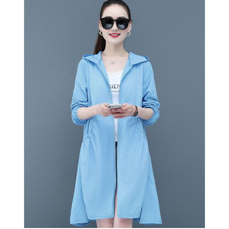 薄い日焼け止め服女性ロングジャケット 2025 夏の新 UV - Vintage Trench Coat のレビューと価格