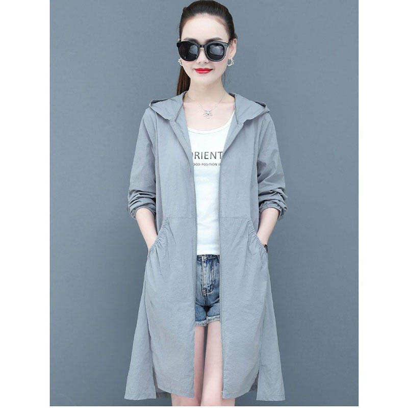 薄い日焼け止め服女性ロングジャケット 2025 夏の新 UV - Vintage Trench Coat のレビューと価格