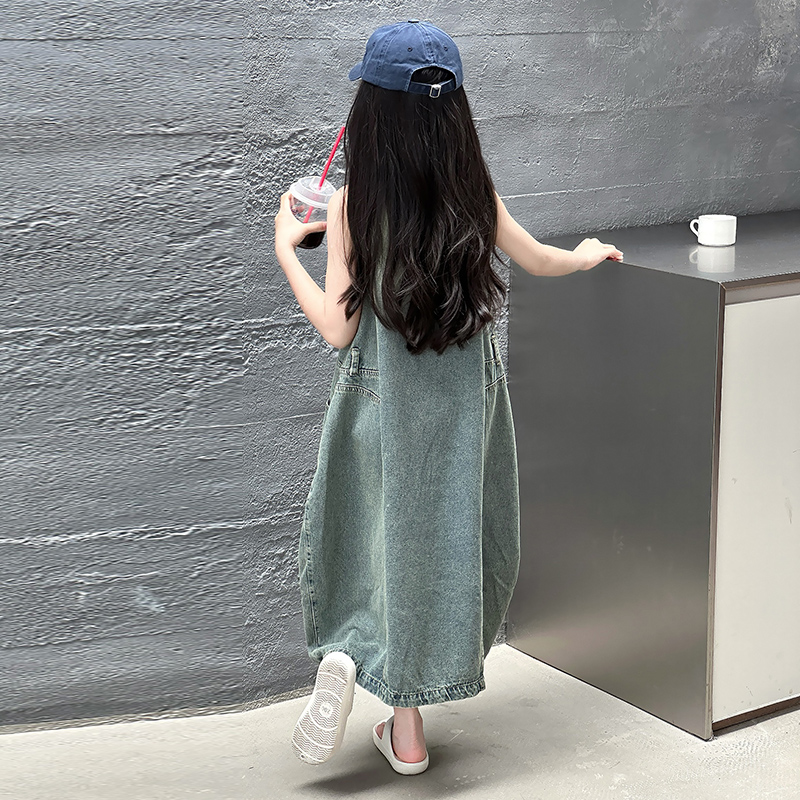 ヴィンテージブルー子供女の子高品質ノースリーブデニムドレスス - Vintage Fashion Jeans のレビューと価格