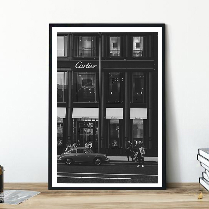 ヨーロッパのストリートキャンバス絵画ファッション黒白ヴィンテ - Vintage Fashion Illustrations のレビューと価格