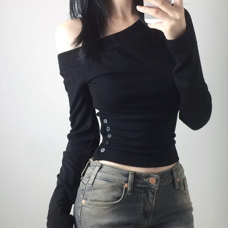 Y2K ヴィンテージ プリーツボタン Tシャツ レディース  - Vintage Women Fashion のレビューと価格