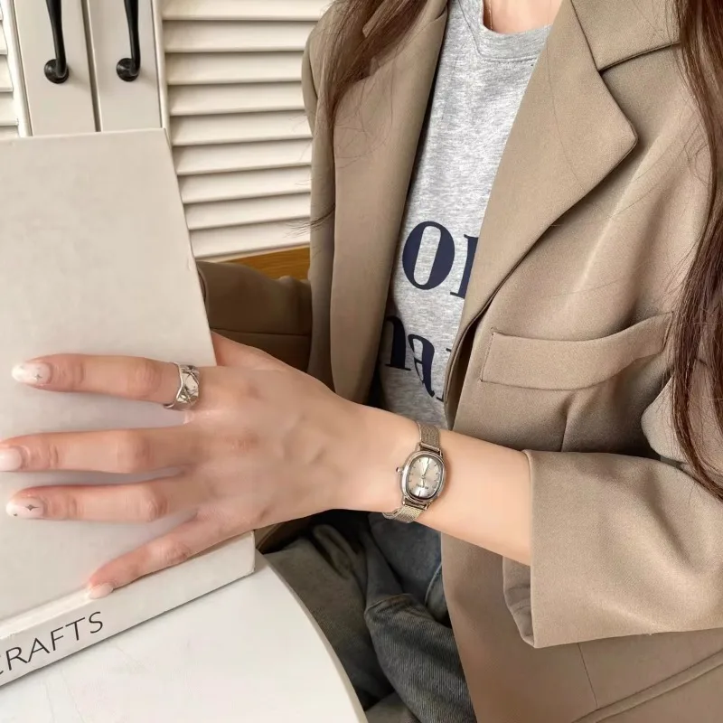 小さなオーバルダイヤルグリーン腕時計シンプルなステンレス鋼レ - Vintage Fashion Watches のレビューと価格