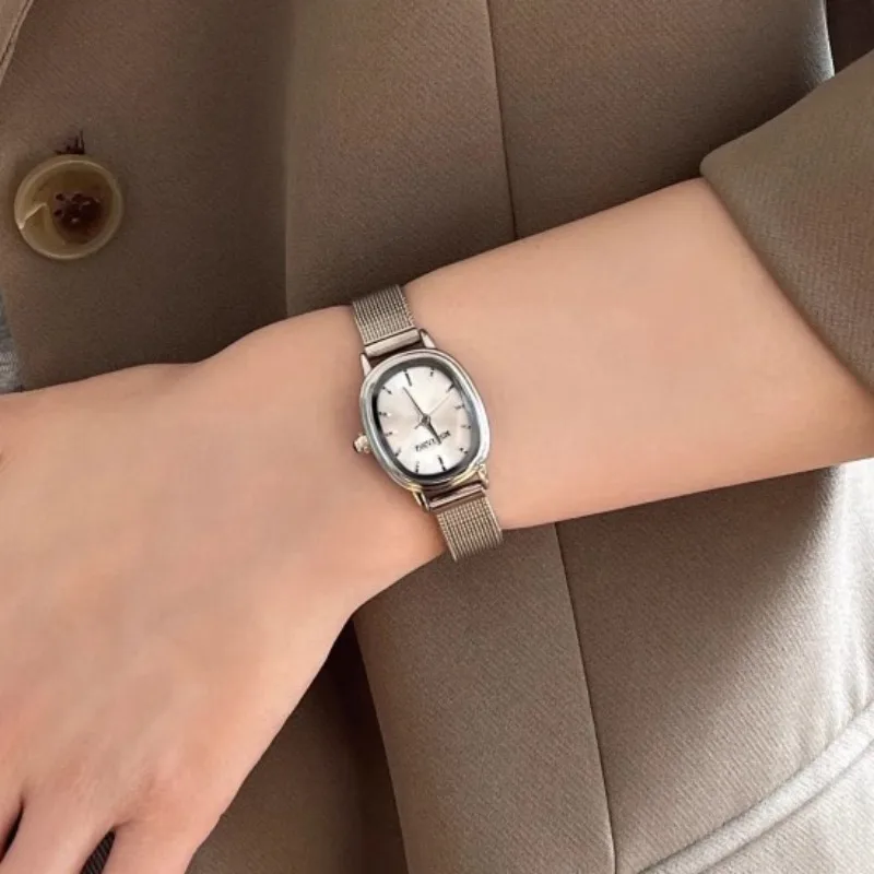 小さなオーバルダイヤルグリーン腕時計シンプルなステンレス鋼レ - Vintage Fashion Watches のレビューと価格