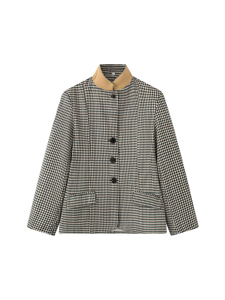 TFMLN 女性のヴィンテージチェック柄ブレザーコートスタン - Vintage Trench Coat のレビューと価格