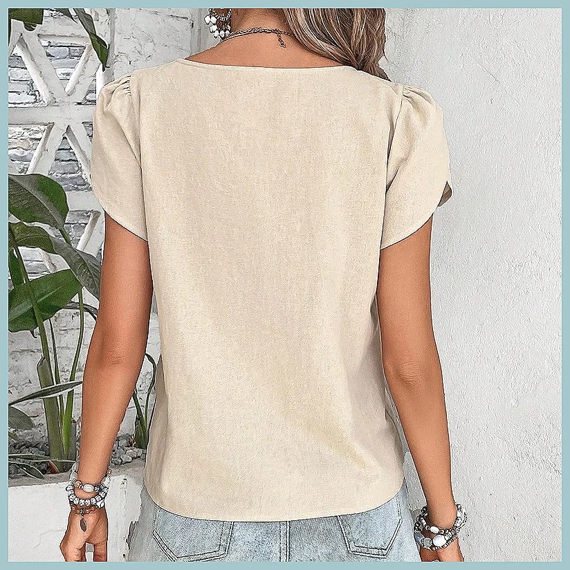2024年夏 ヴィンテージ風 無地ブラウス レディース エレ - Vintage Women Fashion のレビューと価格