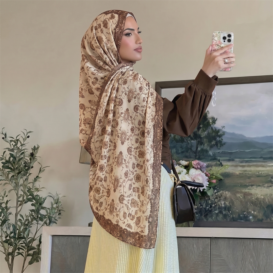ヴィンテージ花柄プリントヒジャブ ソフト軽量ムスリム女性用ス - Vintage Women Fashion のレビューと価格